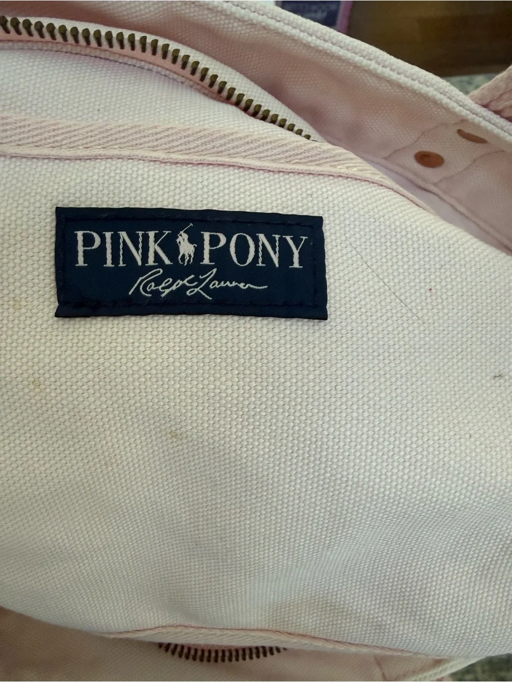 Polo Ralph Lauren Pink Pony LOVE Canvas Tote Bag Breast Cancer Collection